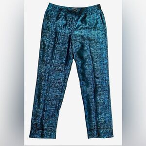 Express Metallic Blue Crop Pants Editor. Size 6. 26” Waist 9” Rise 26” I